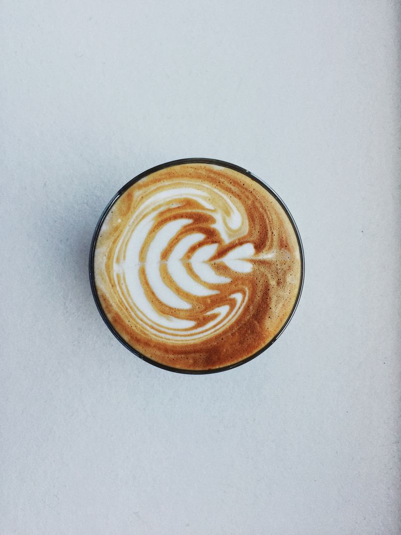 Latte art on a flat white